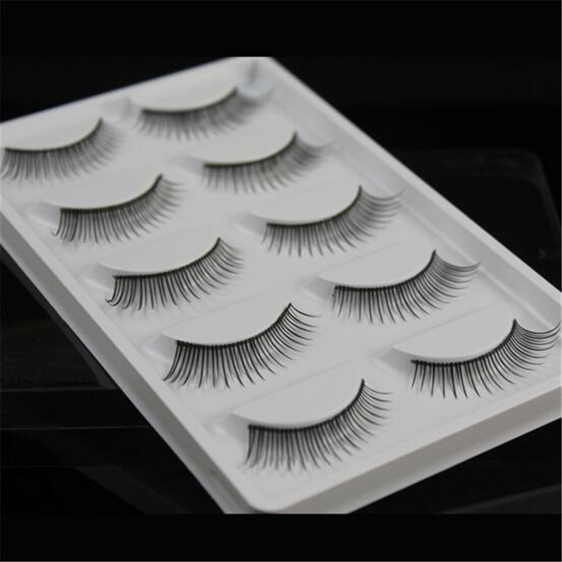 

5 pairs Natural False Eyelashes Handmade Makeup Long Thick Black Extension Eye Lashes crisscross eyelash cheap Free Shipping