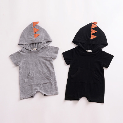 

INS Baby Boys Girls Romper Cartoon Style Infant Jumpsuit Dinosaur Hooded Rompers Toddler Bodysuit 2018 Summer Kids Clothing, Mixed colors and size