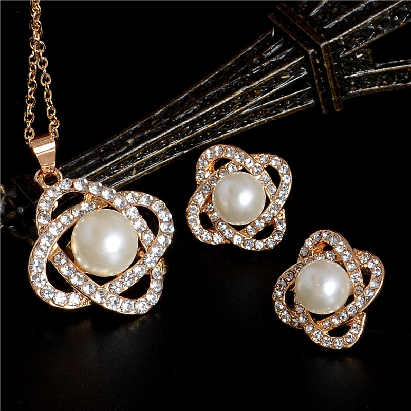 WITH FREE GIFT//Crystal flower Pearl Long Necklace Womens Fashion 35