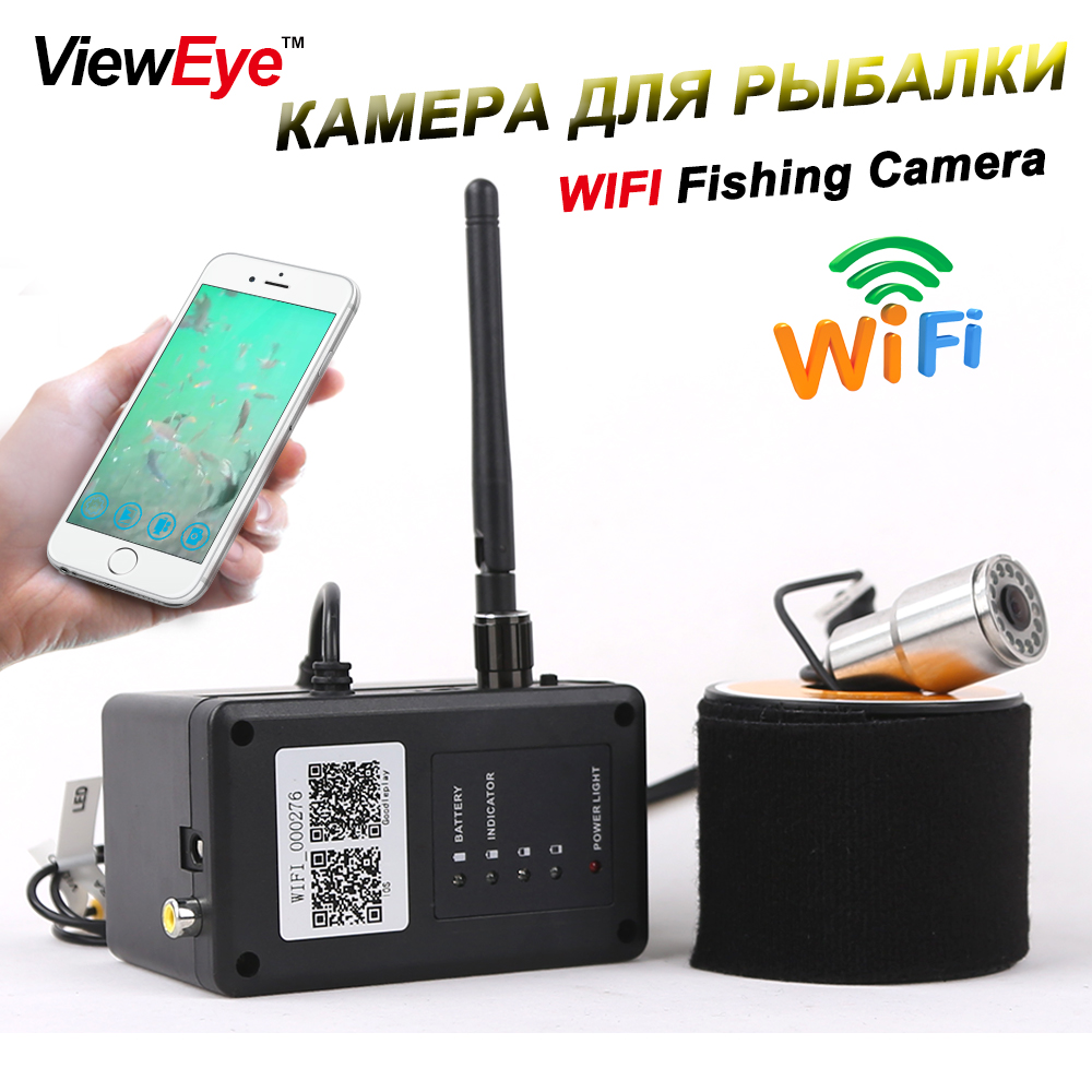

ViewEye Original Visible WIFI Video Fishing Camera Fish Finder Fish Cam Waterproof Night Vision 12pcs Lamp Underwater Camera New