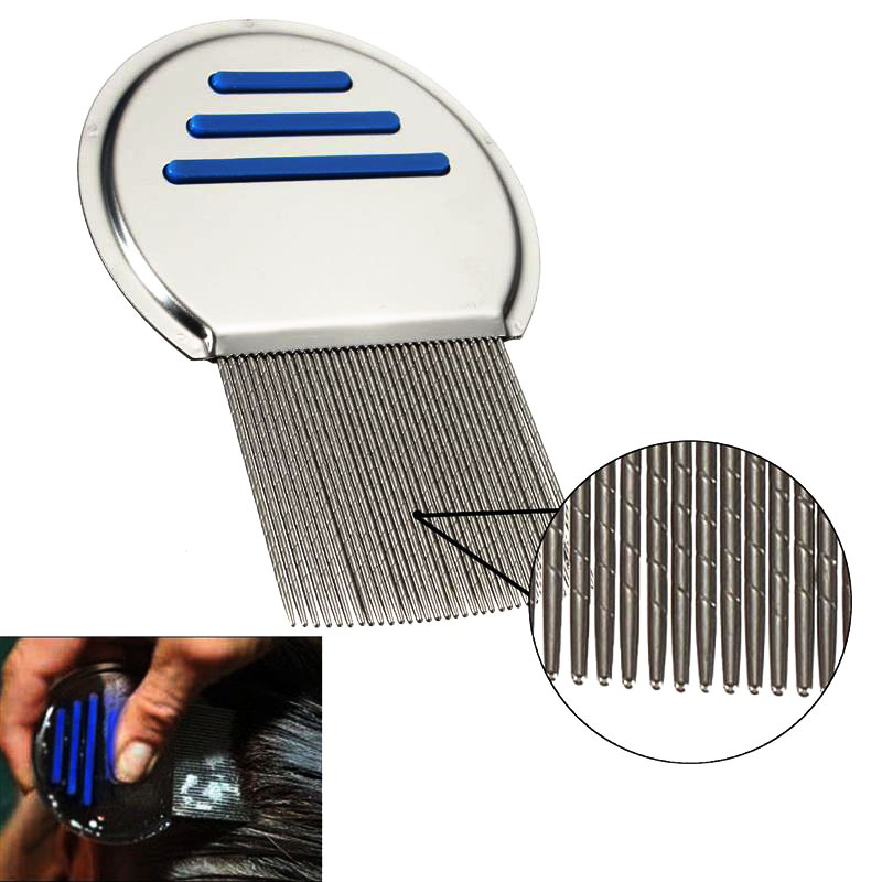 

Stainless Steel Terminator Lice Comb Nit Free Kids Hair Rid Headlice Super Density Teeth Remove Nits Comb Metal Hair Brushes Hair Removal