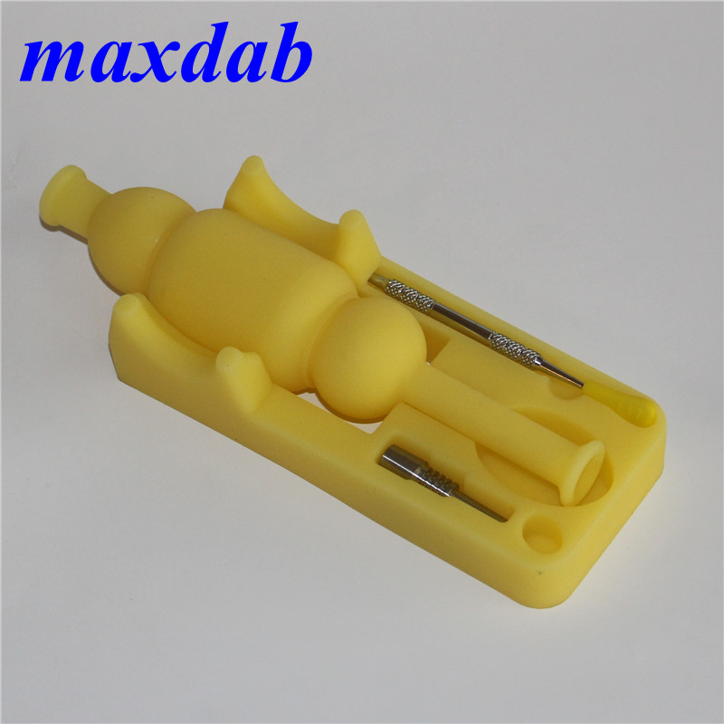 

Glow in the dark 10mm Mini Silicone Nectar Collector kits with 10mm male domeless ti Nail nectarcollector silinectar silicone dab straws