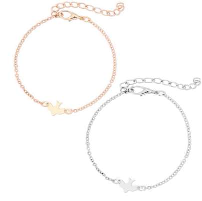 

FAMSHIN Tiny Peace Dove Bracelet Soar Flying Birds Bracelet Little Cute Swallow Baby Bird Bracelets Abstract Bracelets