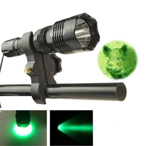 

LED Green Light Tactical Hunting Flashlight Waterproof Rechargeable 18650 Torch 30m Long Range Flash Light Torch Lamp With Gun Mount