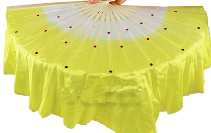 

41cm Girls Belly Dancing Silk Bamboo Short Fans Veils Folk Art Chinese Yangko Party Stage Performance Foldable Free Shipping