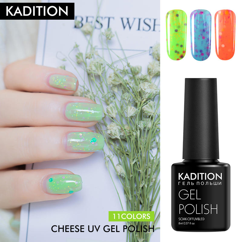 

KADITION Cheese Cake 8ml for Nails Gel Polish UV LED Lamp Manicure Gel Lacquer Art with DIY Cheese Jelly Nail Design Varnish, 908