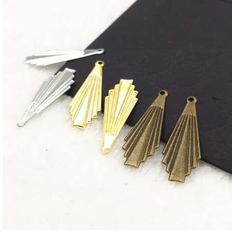 

50 pieces/lot Long 8MM*23MM Metal Filigree Flowers Slice Charms Setting Jewelry Accessory DIY Components Findings