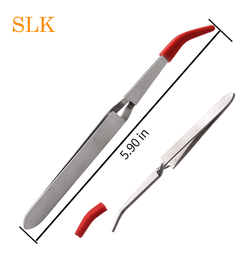 

Independent packaging Silicone tipped tweezer Stainless steel tweezers dab tool tipped tweezer with silicone cover Tips smoking accessories