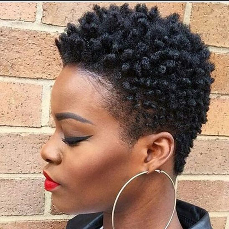 

NEW hot short kinky curly wigs brazilian Hair Simulation human hair kinky curly wigs in large stock, Black