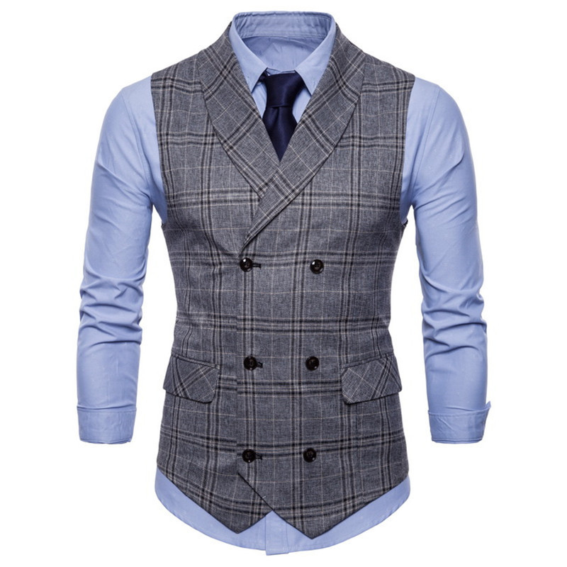 Riinr 2018 livraison directe costume gilet hommes veste sans manches Beige gris marron Vintage TVest mode