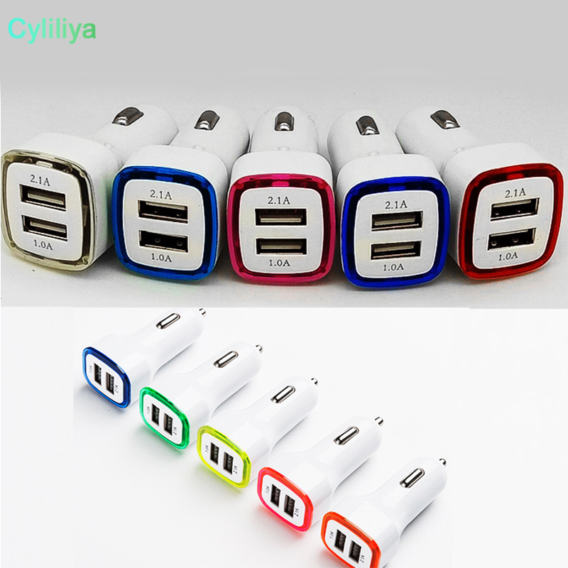 

Universal LED Dual USB Car Charger NOKOKO Vehicle Portable Power Adapter 5V 2.1A for iPhone X Samsung S8 Note 8 with OPP package