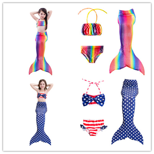 

Girls Bikini Mermaid Tail Swim Suit Dress Star Rainbow Kids Swimsuit Swimwear Bathing Suits Summer Swimwear Costumes