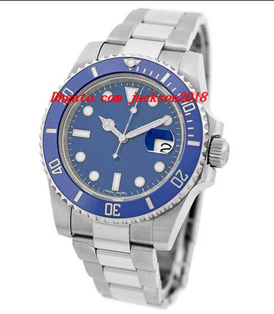 

luxury wristwatch 116610 black/blue dial ceramic bezel stainless steel bracelet watch automatic blue luminescent dial men's watch, Slivery;brown