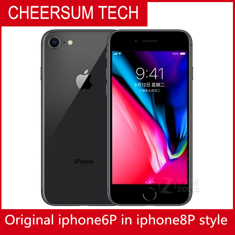 

unlocked 4.7 5.5 inch 64GB 128GB iphone 6 in 8 plus Mobilephone iphone 6 refurbished in iphone 8 housing Cellphone, Matte black
