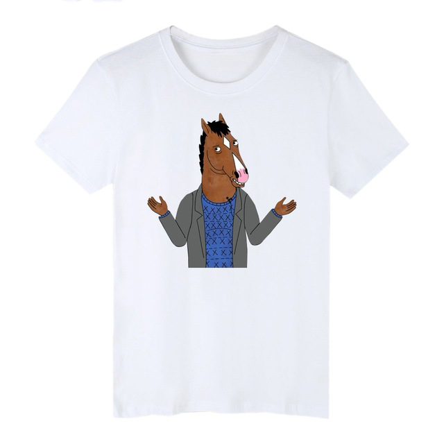 

Blackday Funny T Shirts BoJack Horseman fitness t shirt Men cartoon casual T-shirt Simple Style Tee Shirt camisa masculina, Black