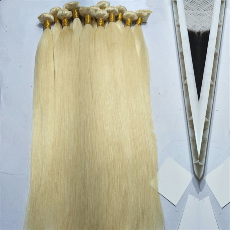 

Elibess Brazilian Silk Straight & Body Wave Weave 3 Bundles 613 Blonde Hair Weft virgin Hair