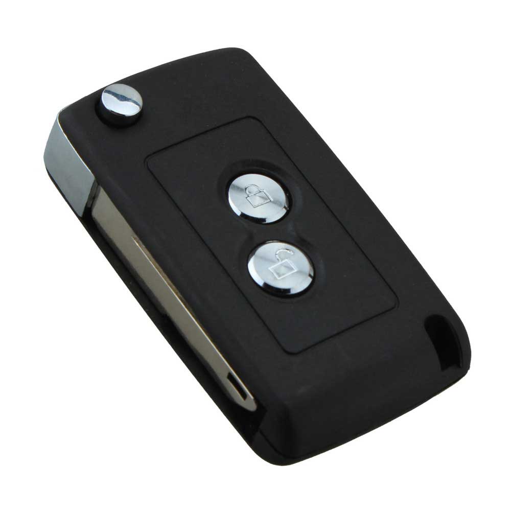 2Buttons Flip Remote Key Shell for Car Refit PEUGEOT 307 607 207 Remote Key Case Fob With Groove Blade-image-415623189
