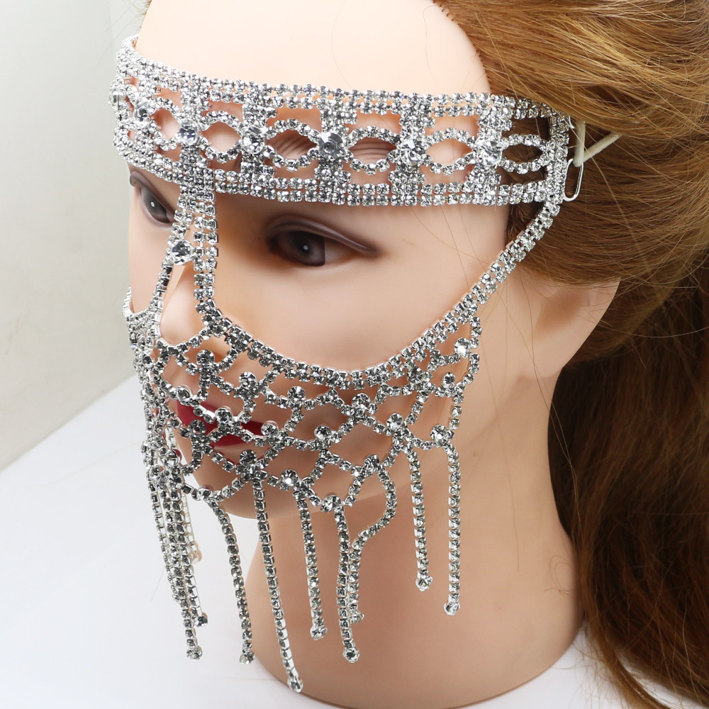 Elegant Diamond Mask Artificial Crystal DIY Hallowma ...