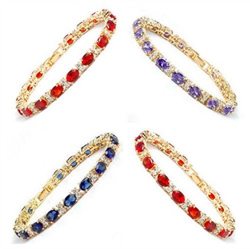 

Charm Women 18K Gold Plated Crystal Zircon Bangles Wedding Party Bridal Bracelet<<<free shipping, Black