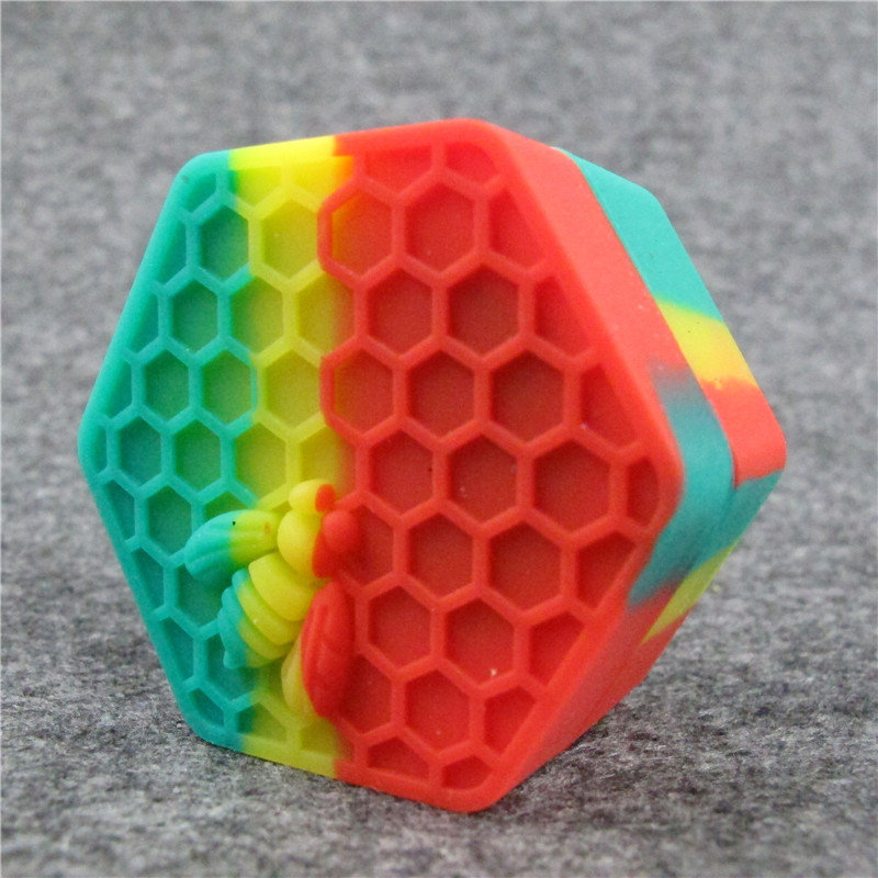 

50PCS/DHL Silicone Non stick Jars Dab Container Honeybee Silicon Case For Vaporizer Oil Solid 26ML FDA Food Grade Silicone Box Wax Container