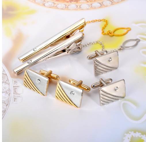 

Luxury Tie Clip Cufflinks For Mens Set Curve Stripes Cufflinks High Quality Tie Pin Cuff Links Set Tie Bar Men Jewelry Gifts