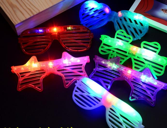 

Glow Sunglass Chlidren Adults Christmas Halloween Shutter Shades LED Light Up Flashing Blink Glasses Sunglasses Party atmosphere Props gift