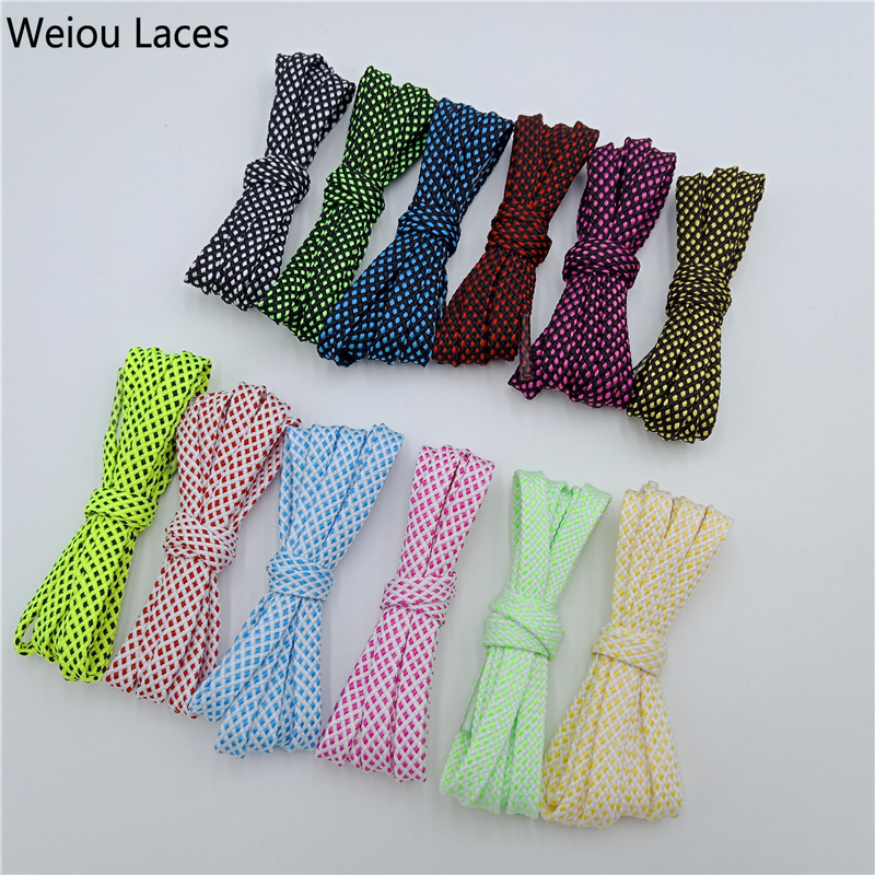 

Weiou Multi Colored Two-Tone Polyester Flat Sport Shoelace Double Layer Boot Laces For Sneaker Strings in 120cm