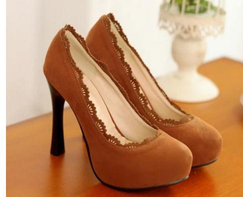 

Free send Hot 2018 spring new style Shallow mouth round head fashion Fine heel high heel and single shoes women shoes, Red