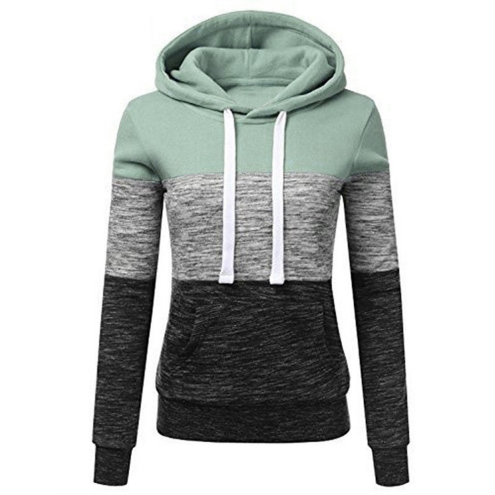 Automne sweat à capuche Patchwork femmes Harajuku décontracté à manches longues pull à capuche survêtements à capuche grande taille M-3XL