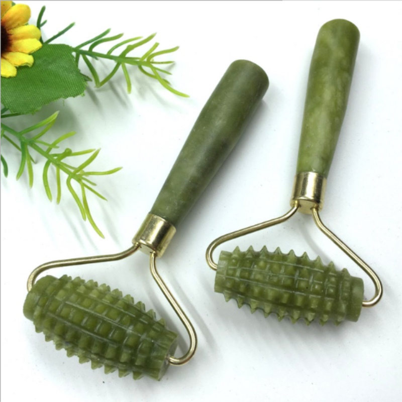 Jade Stone Needle Face Arms Neck Massage Roller Ancient Face Body SPA Massage Roller Facial Massager Jade F1126-image-423165750