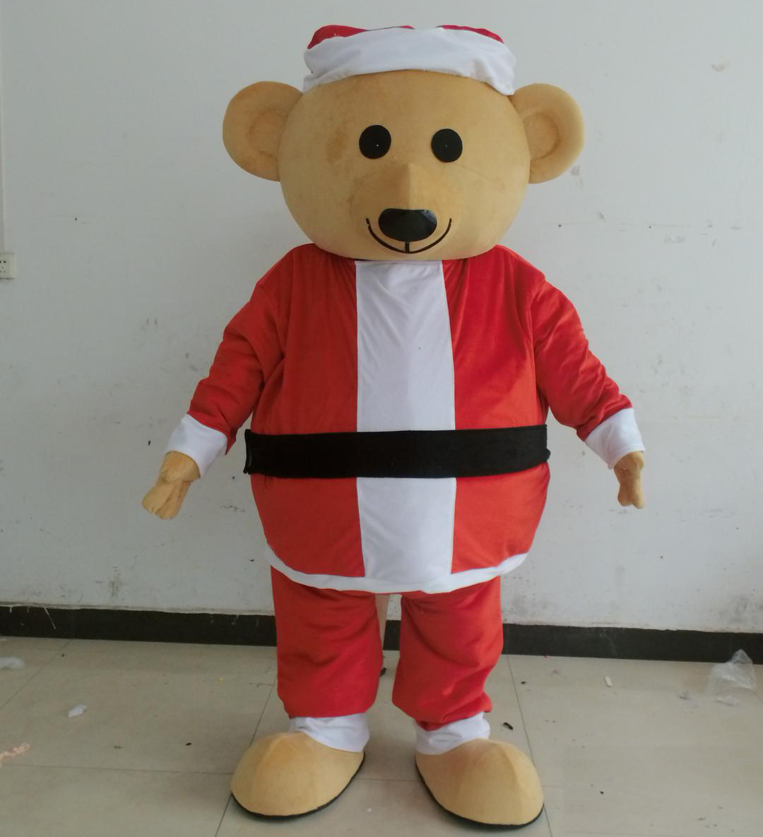 

2018 High quality hot light and easy to wear adult brown plush christmas teddy bear mascot costume for adult to wear holiday, As picture