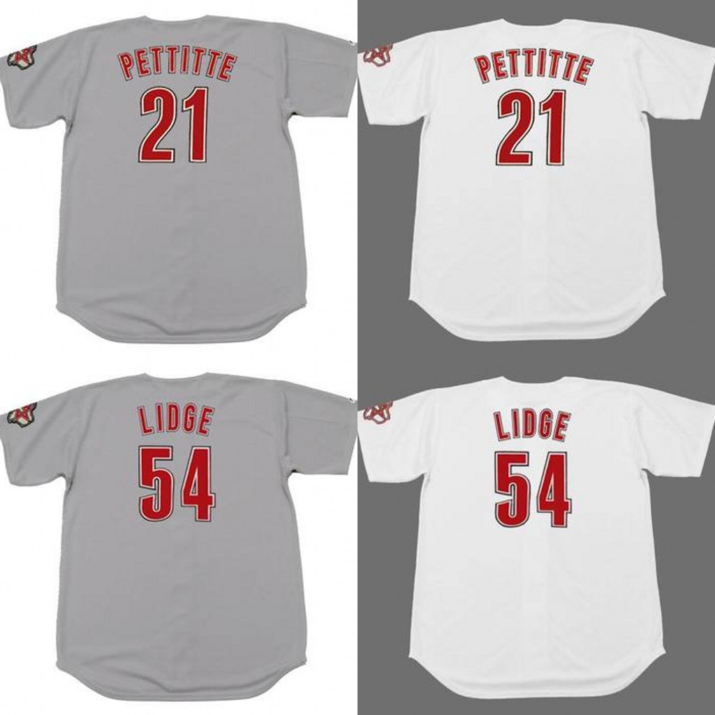 

21 ANDY PETTITTE 4 BRAD LIDGE baseball Jersey 2005, Blue;black
