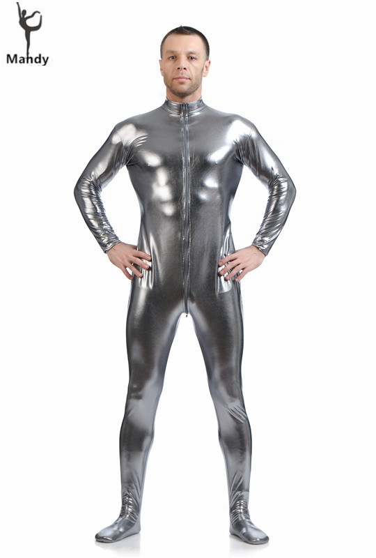 silver spandex jumpsuit