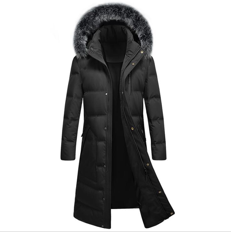 Men's Long Duck Down Fur Hood Winter Snow Warm New Coats V1029-009