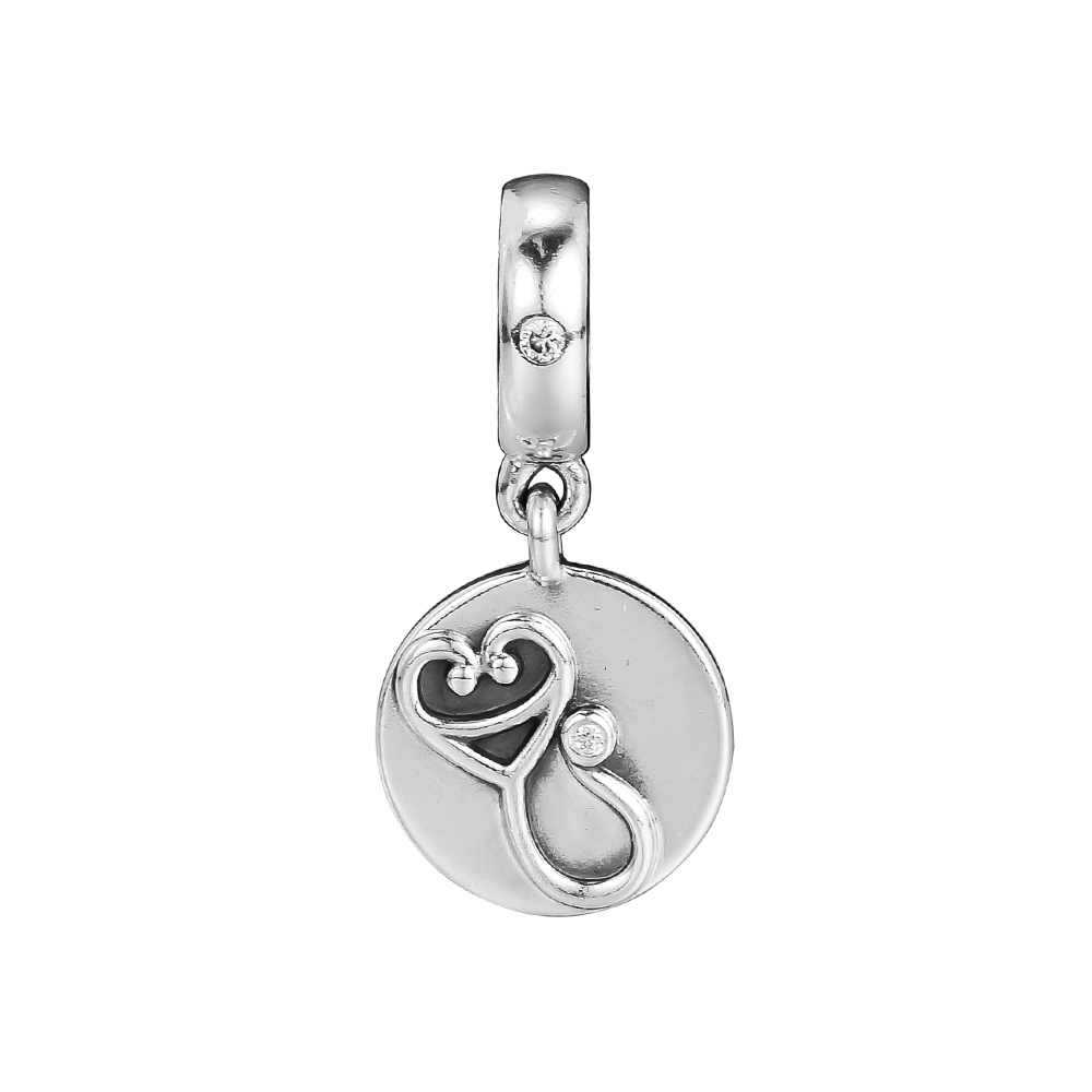 2018 Autumn 925 Sterling Silver Jewelry Dazzling Stethoscope Charm Beads Fits Bracelets Necklace For Women Jewelry Making-image-426446432