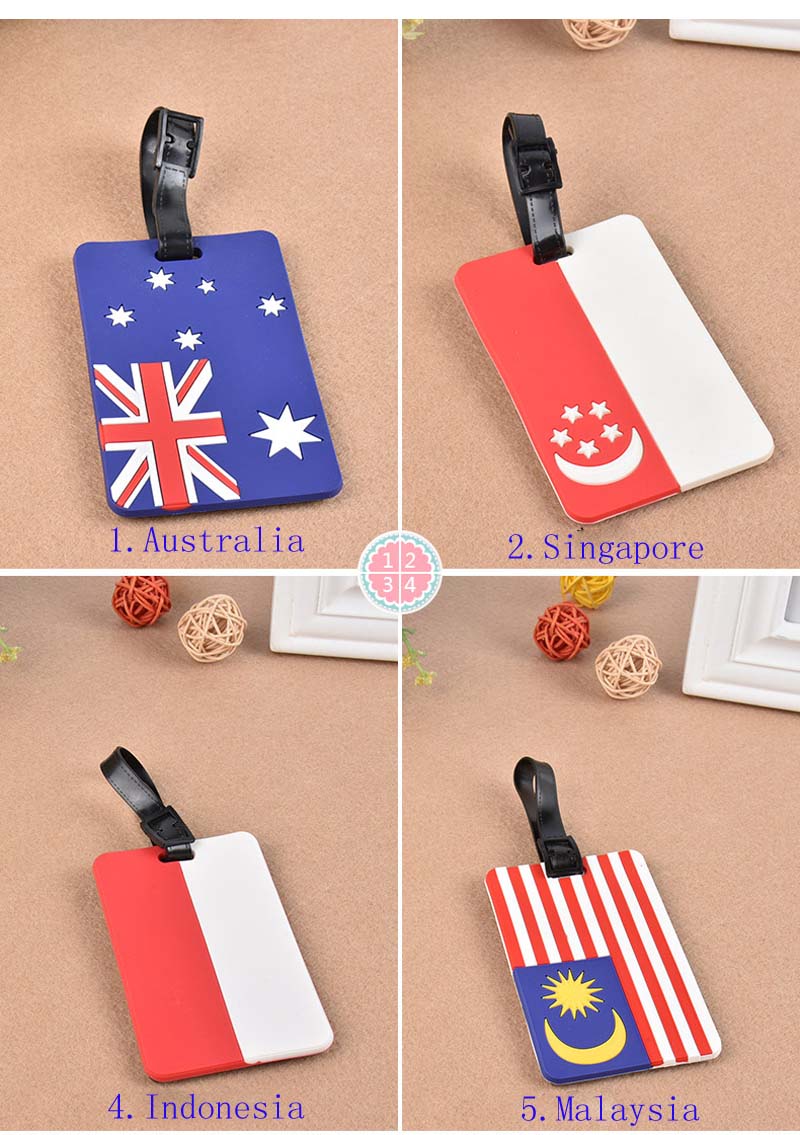 

200pcs PVC Canada Country Travel accessories luggage tag Suitcase Tag Name ID Address Label Travel Bag ID Label Colorful Suitcase Label Tag