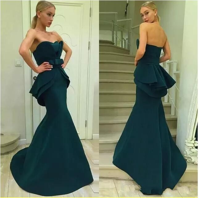 

2019 Mermaid Dresses Evening Wear Gown Dark Green Satin Ruffles Sweetheart Formal Prom Party Gowns Bow Sash Custom vestidos de fiesta BA7470, Light purple