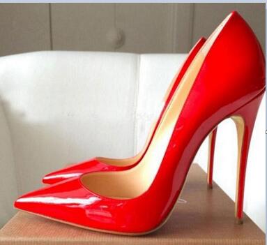 

Fashion women shoes black patent leather Red Bottom high heels thin heels pumps wedding shoes dress shoes 8cm 10cm 12cm height