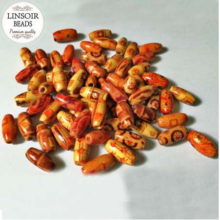 

LINSOIR 100pcs 7*15mm Natural Wood Beads Loose Big Hole Spacer Oval Wooden Beads For Jewelry Making Diy Houten Kralen Berloque