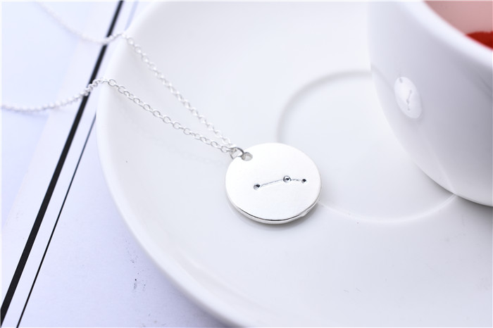 

30pcs Aries Constellation Coin Necklace Sky Chart Diagram Medallion Zodiac Astrological Sign Chain Necklace Jewelry Accessory Birthday Gift