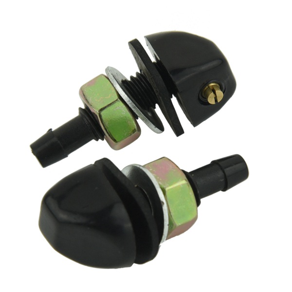 2 PCS Noir Variez en plastique Fenêtre avant Windsheld Spray Buse de pulvérisation d'une paire