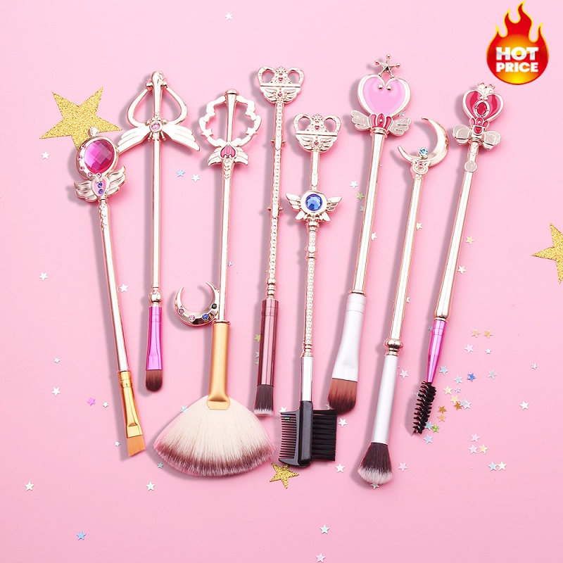 

Sailor Moon Makeup Brush Set Cosmetic Kit Pincel Maquiagem Makeup Brushes Tools Eye Liner Shader Eyebrow Natural-Synthetic Hair