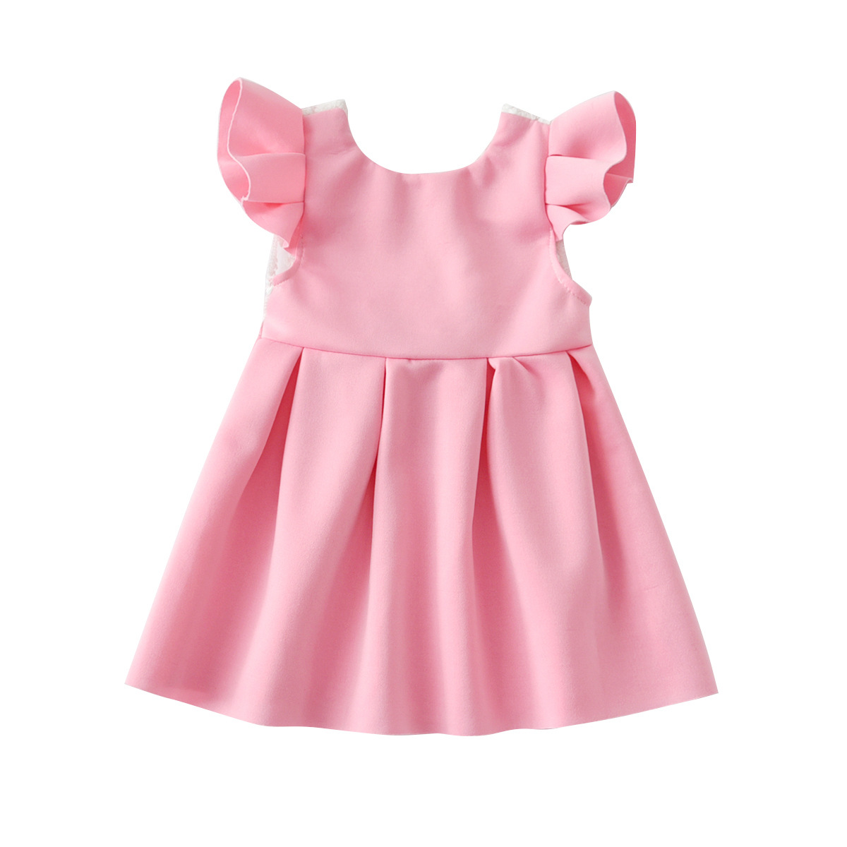 Vestido de Fiesta de Princesa con Tirantes Florales con Estampado de Lazo s/ólido para beb/és y ni/ños peque/ños 6 Meses Vestido de ni/ña de Boda 3 a/ños