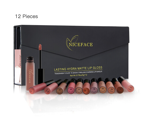 

12Pcs/Set Matte Long-Lasting Lipstick 12 Colors Lip Gloss Waterproof Lip stick 5gx12 Beauty Lips Makeup Lipstick