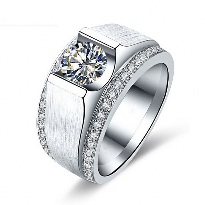 

Fashion Jewelry Fine Jewelry Solitaire Men ring 2ct Cz birthstones 925 Sterling Silver Engagement Wedding Band Ring