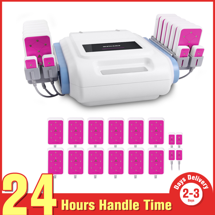 

Multifuntional Anti Cellulite Treatment 5mw LLLT Lipo Laser Lypolysis Weight Loss Fat Burning Removal 12 Big+4 Small Pads Slimming Machine