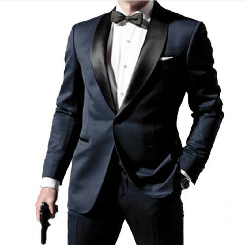 

Navy Blue Groom Wedding Suit Custom Made Men Wedding Tuxedos Men Formal Wear Business Suit (jacket+pant+tie), Brown