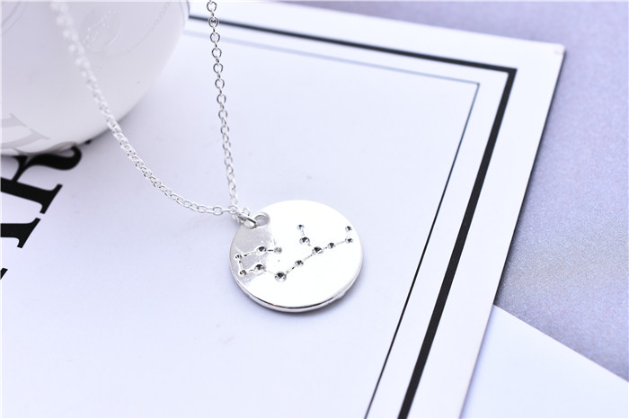 

30pcs Simple Virgo Constellation Necklace Jewelry Circle Virgo Chart Diagram Zodiac Astrological Sign Necklace Birthday Gift