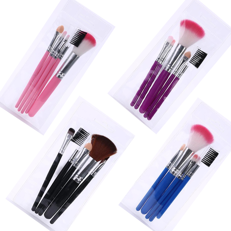 

5 Pcs/lot Pink Make Up Brushes for Beginner Tools Kit Eye Shadow Eyebrow Eyeliner Eyelash Lip Brush Makeup Brushes DHL free shipping
