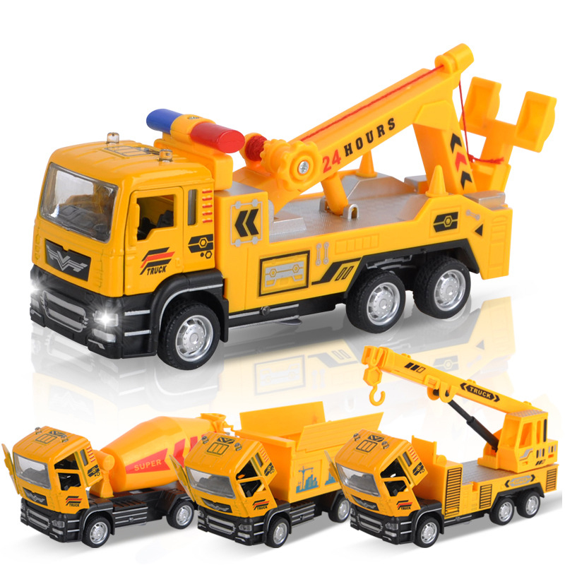 

Alloy Car Model Toys, Crane, Dumper, Engineering Truck with Sound, Lights, Pull-back, for Kid' Birthday' Party Gifts, Collecting, Decoration